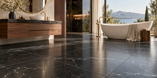Mẫu ron gạch màu đen thực tế 5