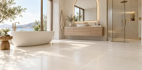 Mẫu ron gạch màu trắng ngọc trai thực tế 5