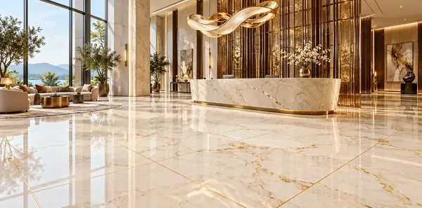 Mẫu ron gạch màu vàng ánh kim thực tế 4